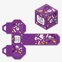 紫色蜘蛛紫色万圣节包装盒高清图片