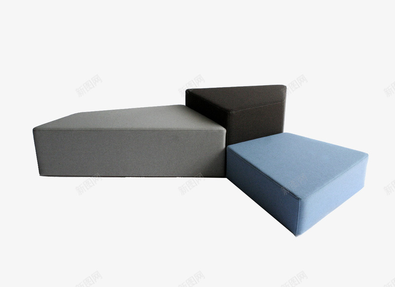 简约色块拼接沙发png免抠素材_新图网 https://ixintu.com 不规则 简约 组合沙发 色块 蓝色