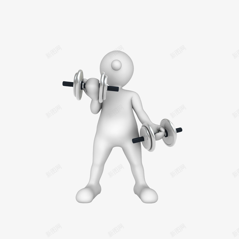 3D举哑铃健身的小人png免抠素材_新图网 https://ixintu.com 3D小人 举哑铃锻炼 健身小人 减肥塑形 效果图