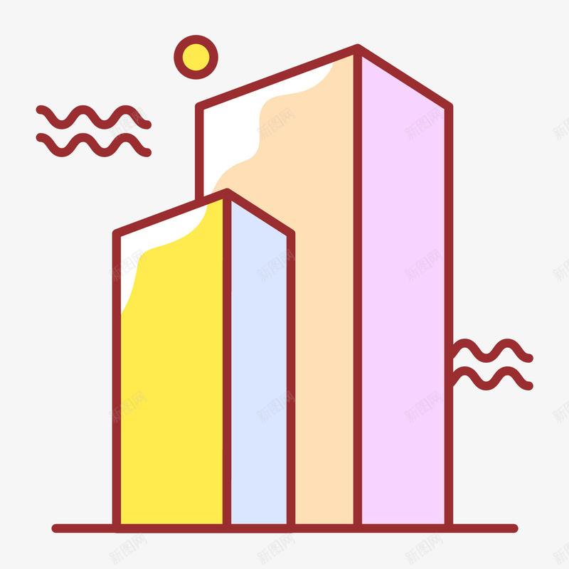 卡通酒店图标png_新图网 https://ixintu.com UI图标 卡通酒店 扁平化UI 手机图标 游戏UI 界面UI 网页UI