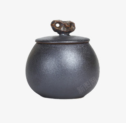 平滑边缘陶瓷复古茶叶罐高清图片