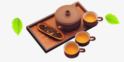 紫色茶水茶具元素高清图片