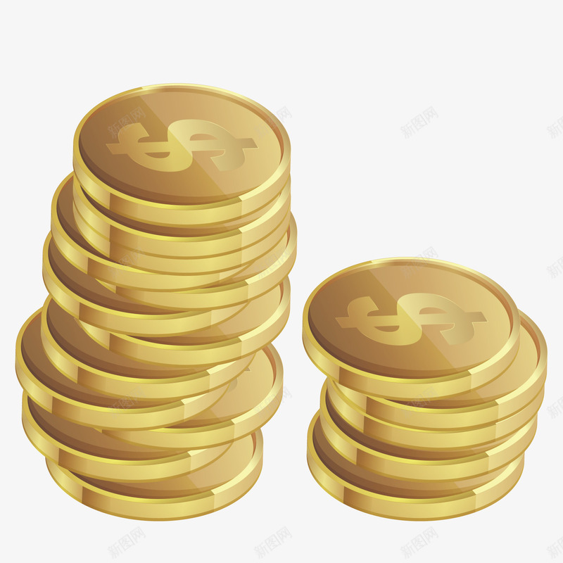 一堆金币png免抠素材_新图网 https://ixintu.com 3D 装饰 货币 金子