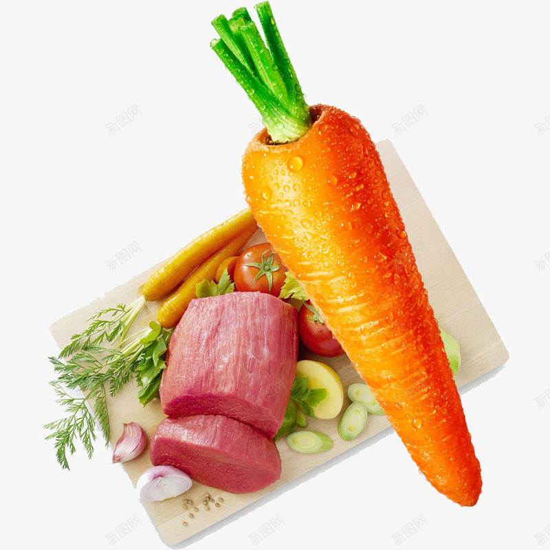 肉和蔬菜png免抠素材_新图网 https://ixintu.com 牛肉 猪肉 番茄 胡萝卜 西红柿