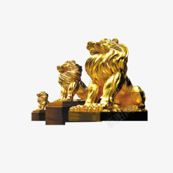 金色石狮子像素材
