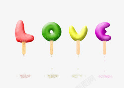love冰淇淋装饰字体素材
