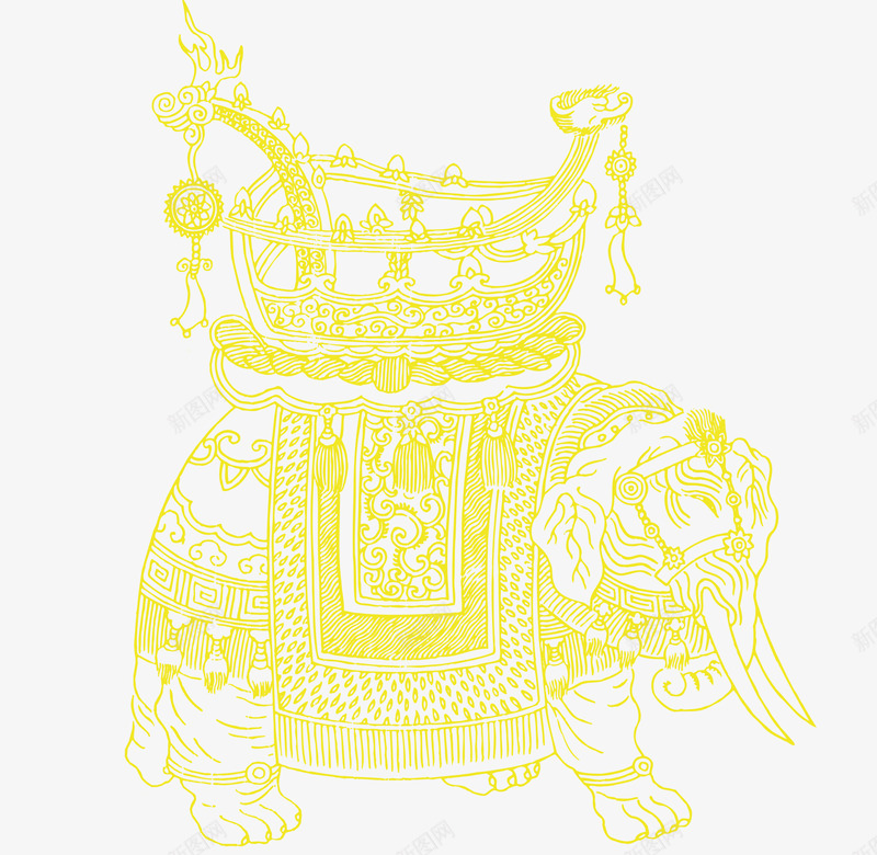 中国古典图案组成的大象矢量图ai免抠素材_新图网 https://ixintu.com 中国 中国风 传统 古典 图案 大象 如意 矢量图