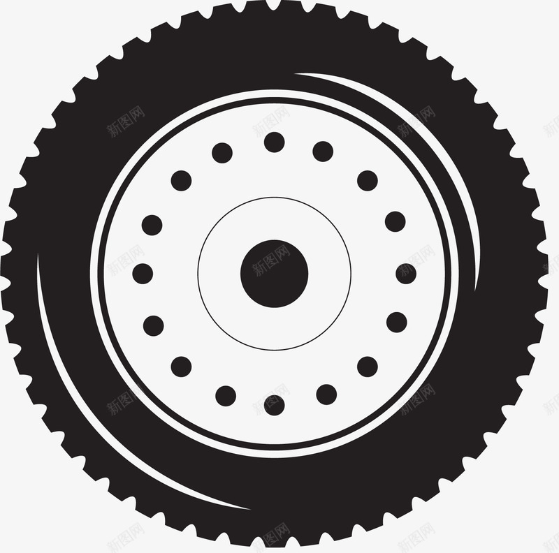 白色波点轮毂轮胎图标png_新图网 https://ixintu.com 卡通轮胎 橡胶材质 橡胶轮胎 白色轮毂 矢量轮胎 轮胎