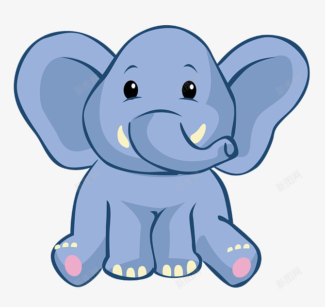可爱呆萌的大笨象png免抠素材_新图网 https://ixintu.com 免抠 卡通版 可爱 大笨象 大耳朵 大象 象鼻子