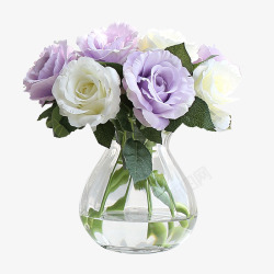 玻璃瓶里的紫色花素材