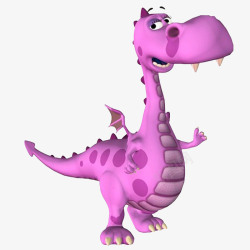 立体翅膀紫色的恐龙高清图片