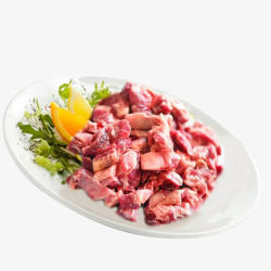 牛肉块一盘牛肉粒高清图片