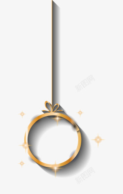 圣诞节金色吊环装饰素材