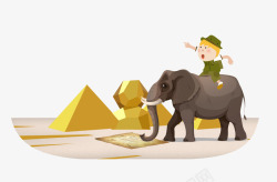 骑大象卡通人物骑大象高清图片