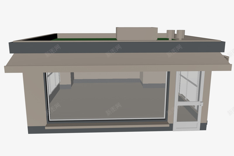 卡通3D空房子图标png_新图网 https://ixintu.com 3D建筑 卡通建筑 卡通房子 建筑图标 快餐店 房屋 餐厅