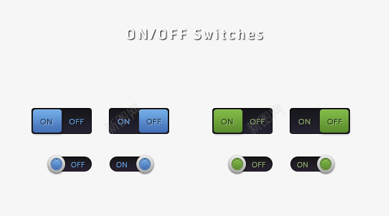蓝色绿色ui按钮PSD源文件png免抠素材_新图网 https://ixintu.com APP按钮 ui按钮设计 按钮设计