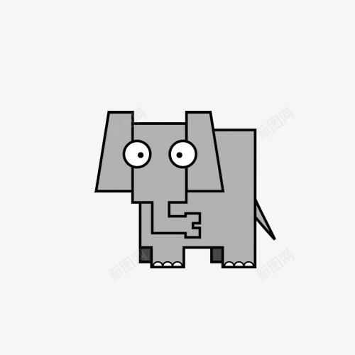 几何大象png免抠素材_新图网 https://ixintu.com png图片 免费png 动物 卡通 灰色 象