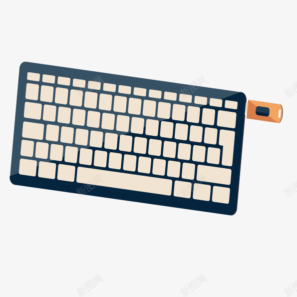 卡通键盘透明png免抠素材_新图网 https://ixintu.com ui设计 打字设备 电子产品 电脑标配 黑白键盘