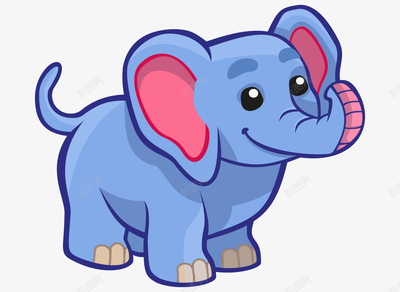 卡通手绘可爱翘鼻子大象png免抠素材_新图网 https://ixintu.com 卡通的动物 可爱的大象 手绘的大象 翘鼻子的大象