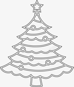 卡通素材库黑白矩形圣诞树矢量图高清图片
