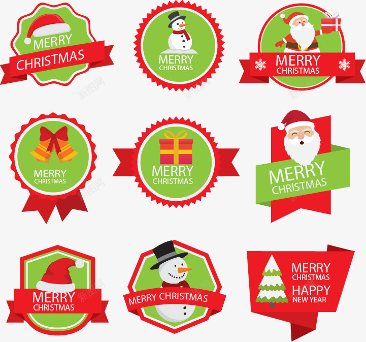 红绿色圣诞节标签png免抠素材_新图网 https://ixintu.com SALE彩带 促销标签 卡片标签 圣诞节 海报标签 节日