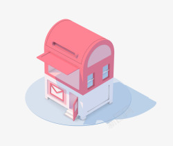 3D粉色邮箱素材