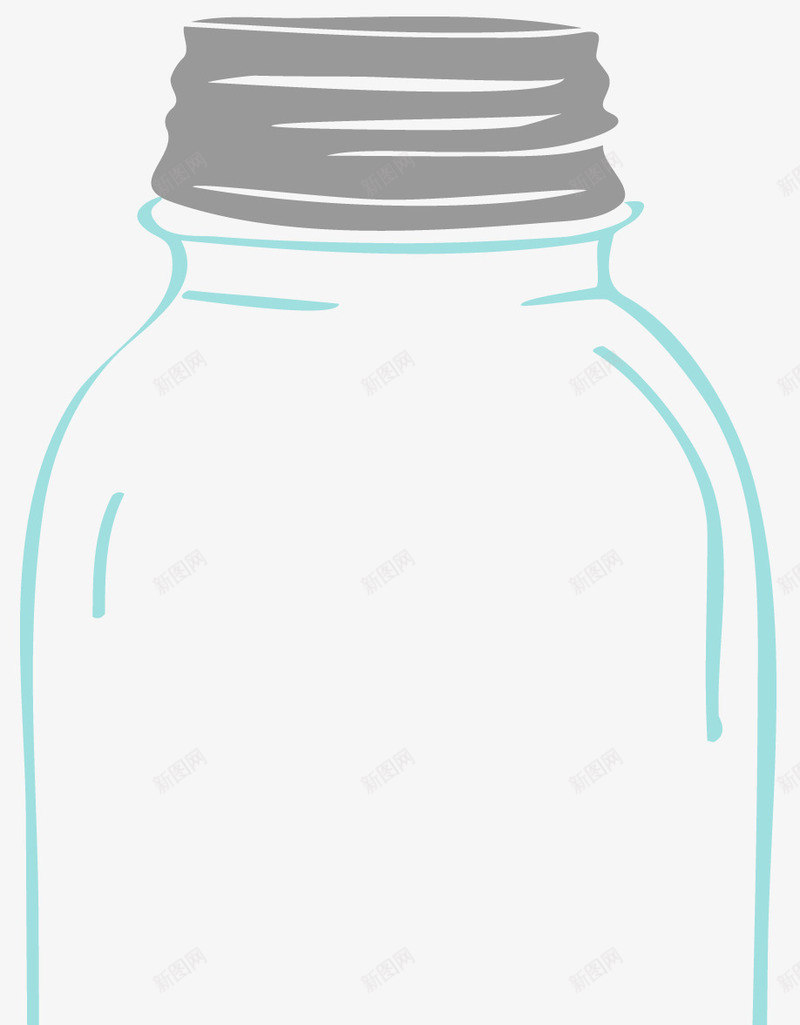 蓝色手绘瓶子png免抠素材_新图网 https://ixintu.com 卡通 手绘 灰色的 瓶子 简图 线条 蓝瓶子 蓝色的 装饰