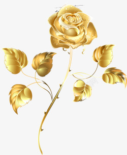金色玫瑰花矢量图素材