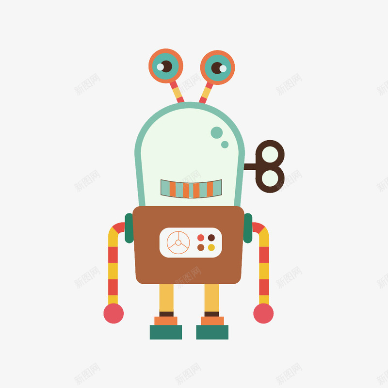 卡通螃蟹机器人png免抠素材_新图网 https://ixintu.com 扁平化图案 智能 机器 螃蟹