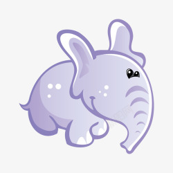 可爱紫色卡通大象素材