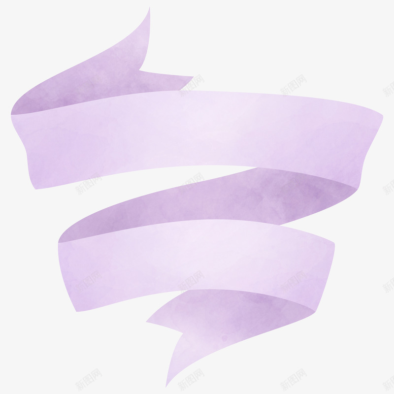 手绘紫色彩带png免抠素材_新图网 https://ixintu.com 丝带 发光 彩带 手绘 紫色