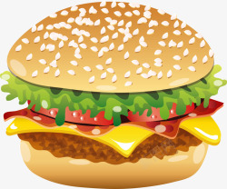 汉堡肉饼西式快餐汉堡矢量图高清图片