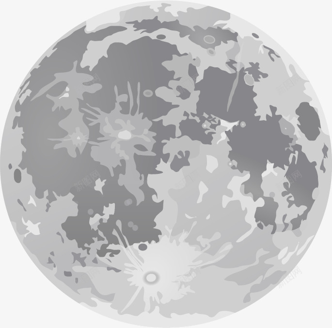 灰色月球矢量图ai免抠素材_新图网 https://ixintu.com 手绘 月球 清新 灰色 简洁 矢量图