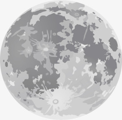 灰色月球矢量图素材