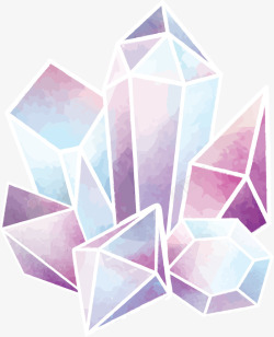 美丽水彩紫色水晶矢量图素材