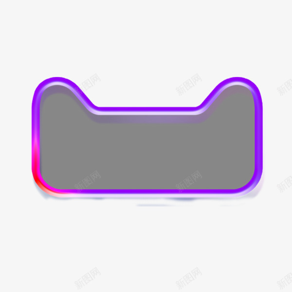 天猫头底框png免抠素材_新图网 https://ixintu.com 促销装饰 半透明框 简约 紫色 透明