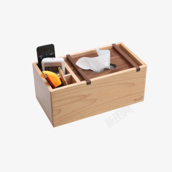 饭店盒抽纸木头材质多用抽纸盒高清图片