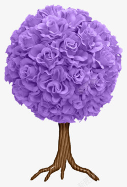 紫色玫瑰花树素材