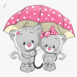 灰色雨伞卡通小熊高清图片