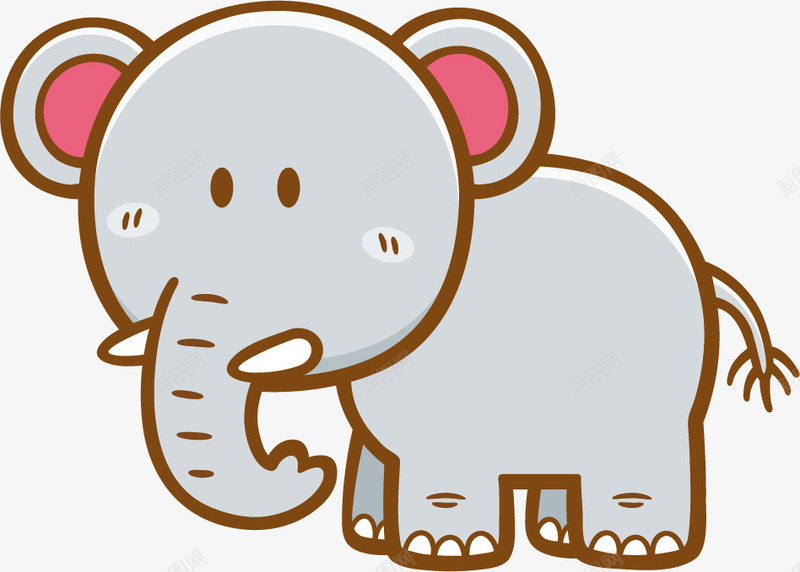 卡通手绘大象png免抠素材_新图网 https://ixintu.com 动物园 卡通动物 卡通大象 可爱大象 大象 手绘大象