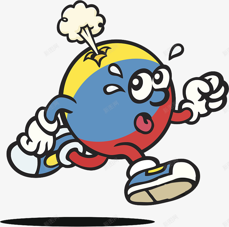 卡通形象出现漏洞的气球png免抠素材_新图网 https://ixintu.com 出现漏洞 印刷宣传 平面设计 气球破坏 漏洞 红黄蓝 解决办法