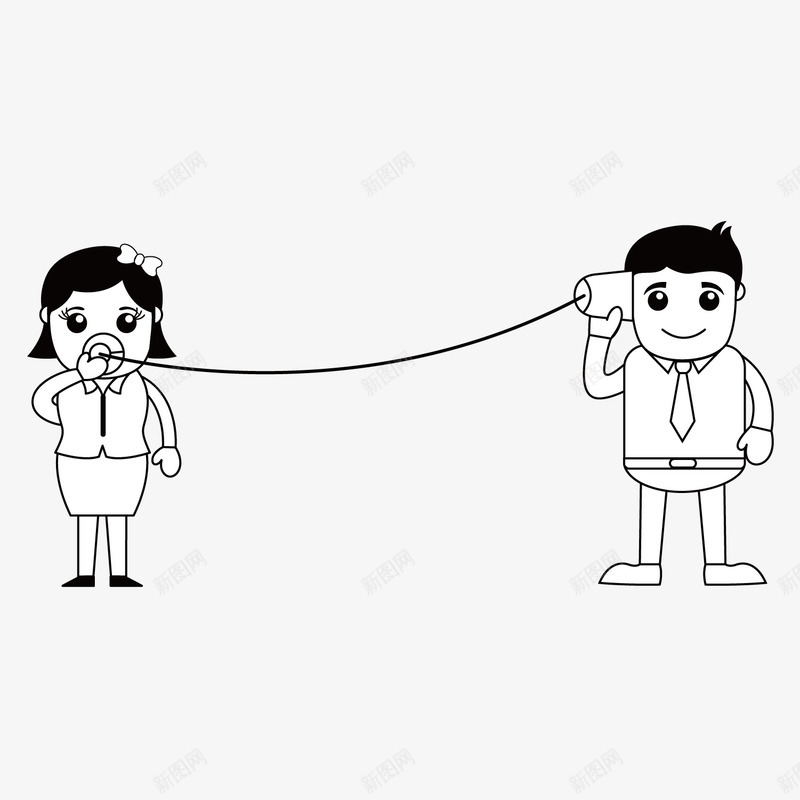 卡通男女形象连接对话png免抠素材_新图网 https://ixintu.com 卡通 对话 形象 男女 连接 连接符