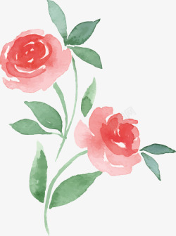 水粉玫瑰手绘水粉玫瑰矢量图高清图片