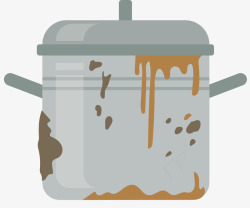 餐具油渍灰色锅具肮脏矢量图高清图片