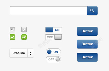 Web窗口用户界面元素图标png_新图网 https://ixintu.com UI 图标 开关键 按钮 输入框