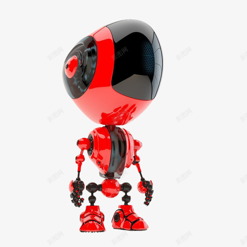 3D机器人png免抠素材_新图网 https://ixintu.com 3D 3D小人 机器人 红色