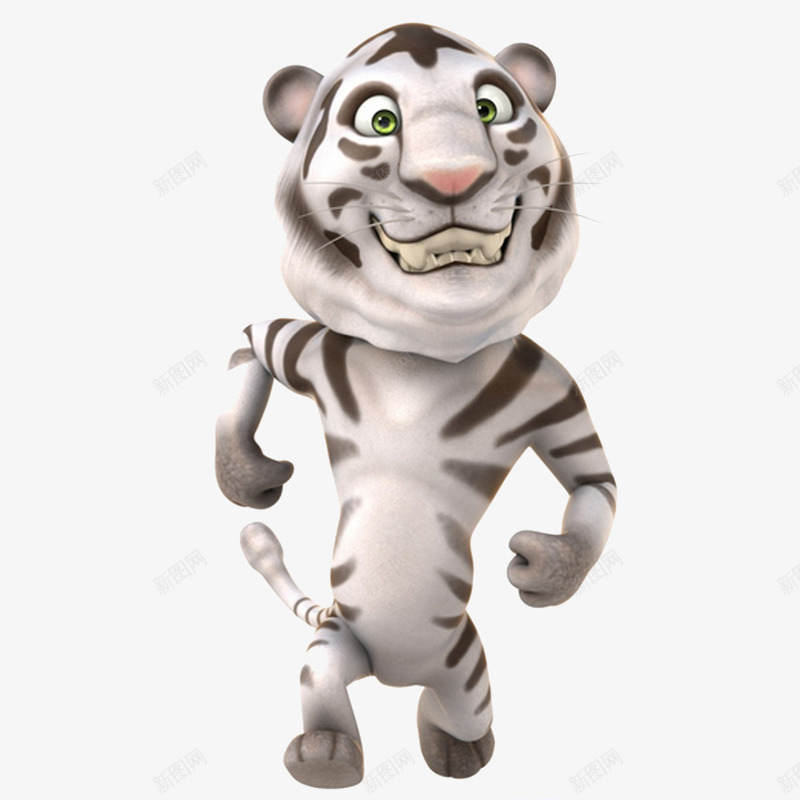 可爱3D老虎png免抠素材_新图网 https://ixintu.com 3D动物 卡通人物 矢量元素 老虎