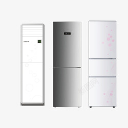 三开门冰箱灰色空调冰箱装饰高清图片