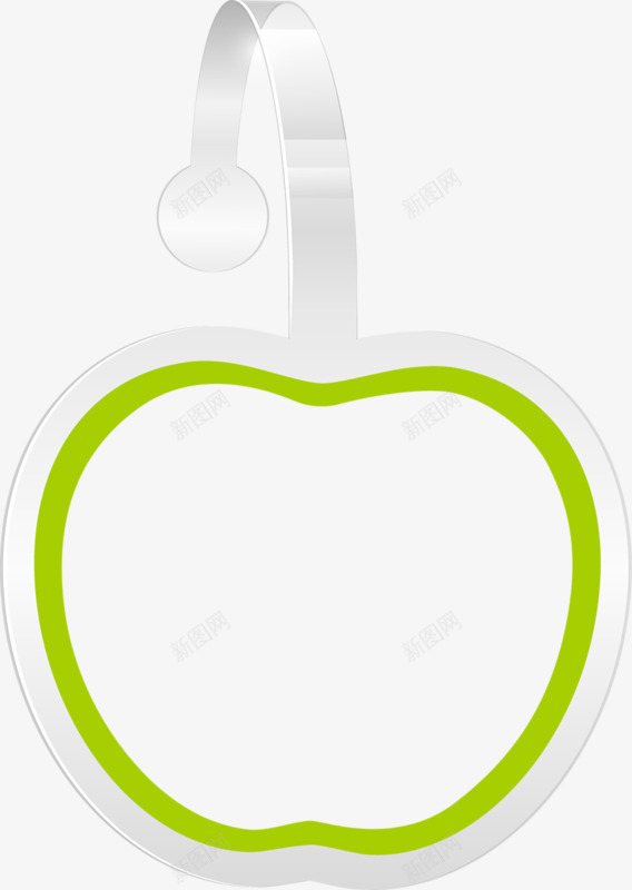 苹果装饰边框png免抠素材_新图网 https://ixintu.com 不规则图形 手绘 绿色 装饰边框