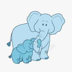手绘动物可爱大象素材